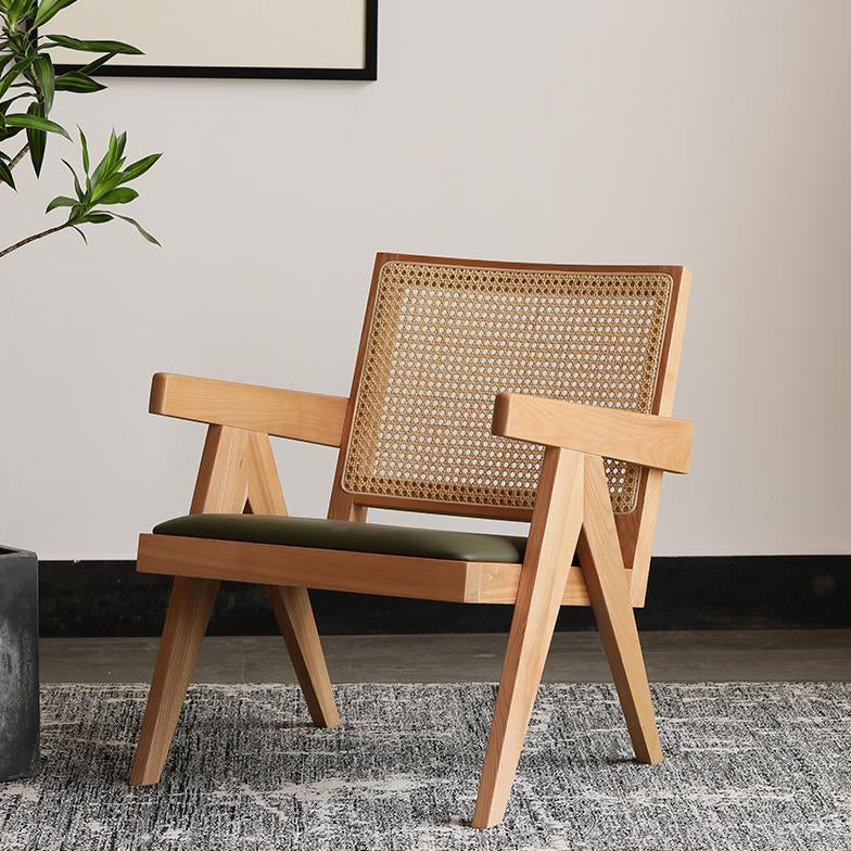 Chaise de salle à manger traditionnelle en bois avec dossier en canne, fauteuils de salle à manger pour usage domestique