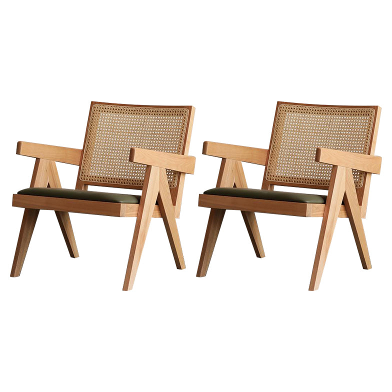 Silla de comedor de madera tradicional, sillón de comedor con respaldo de caña para uso doméstico