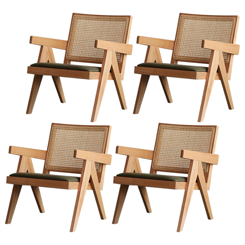 Silla de comedor de madera tradicional, sillón de comedor con respaldo de caña para uso doméstico