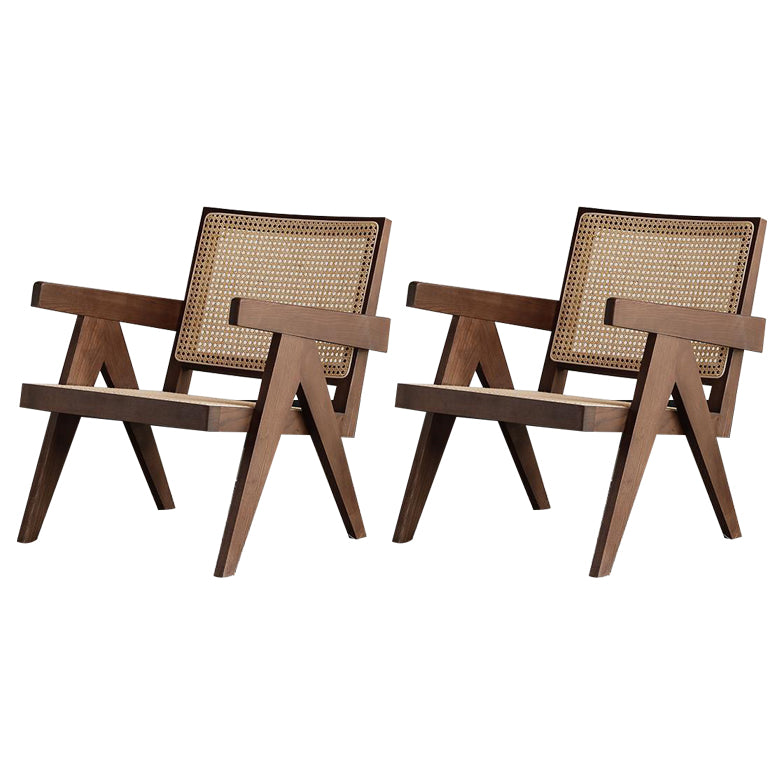 Silla de comedor de madera tradicional, sillón de comedor con respaldo de caña para uso doméstico