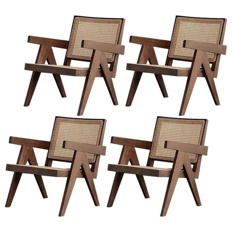 Silla de comedor de madera tradicional, sillón de comedor con respaldo de caña para uso doméstico