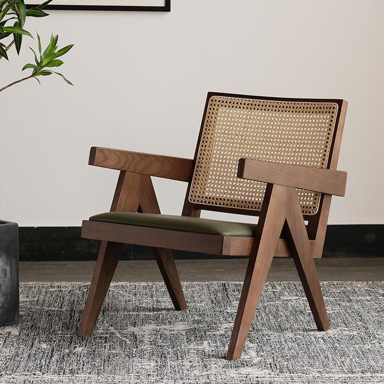 Chaise de salle à manger traditionnelle en bois avec dossier en canne, fauteuils de salle à manger pour usage domestique