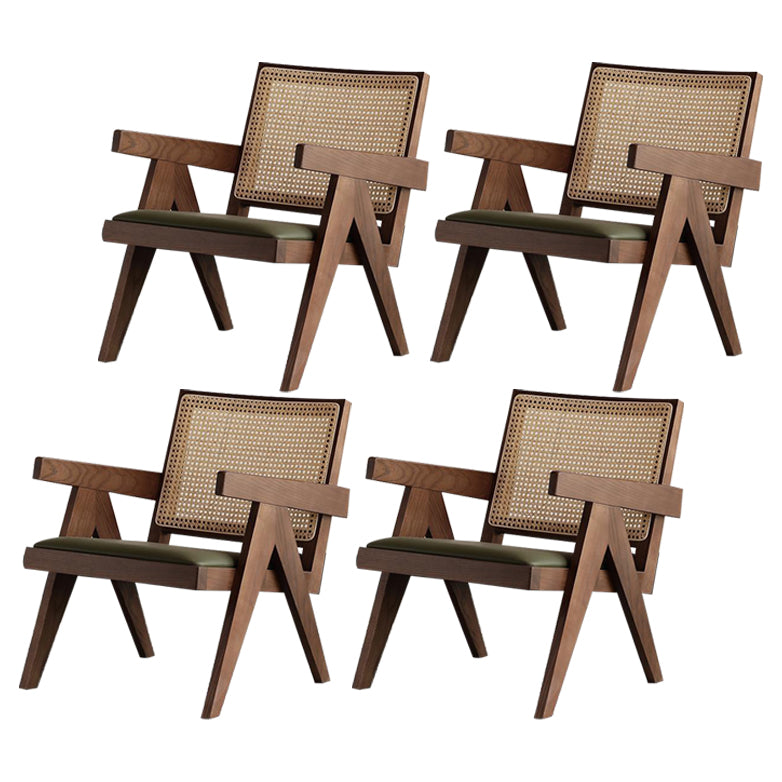 Silla de comedor de madera tradicional, sillón de comedor con respaldo de caña para uso doméstico