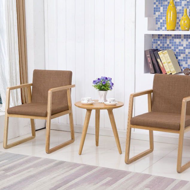Silla lateral de comedor de madera tradicional, silla de comedor con respaldo sólido para el hogar con brazo