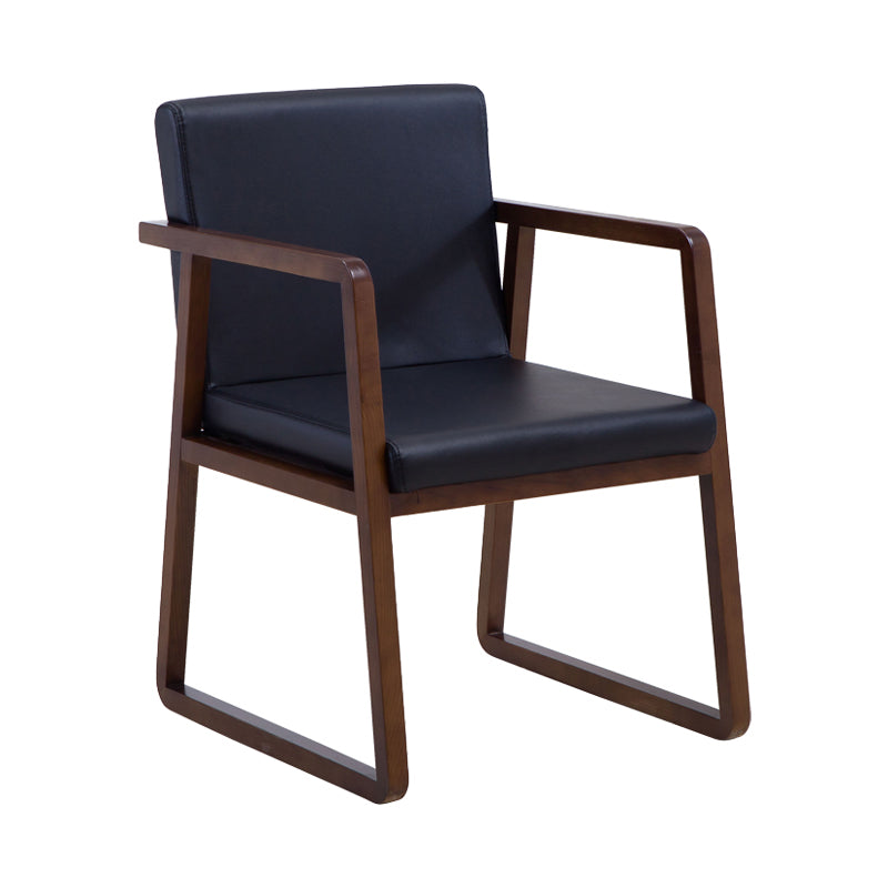 Silla lateral de comedor de madera tradicional, silla de comedor con respaldo sólido para el hogar con brazo