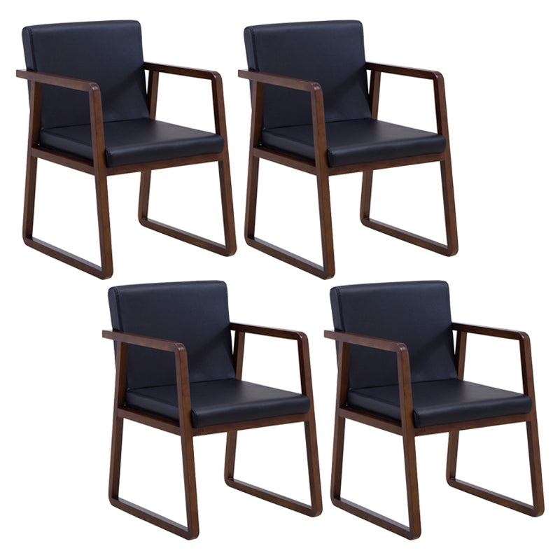 Silla lateral de comedor de madera tradicional, silla de comedor con respaldo sólido para el hogar con brazo