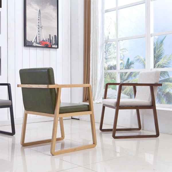 Silla lateral de comedor de madera tradicional, silla de comedor con respaldo sólido para el hogar con brazo