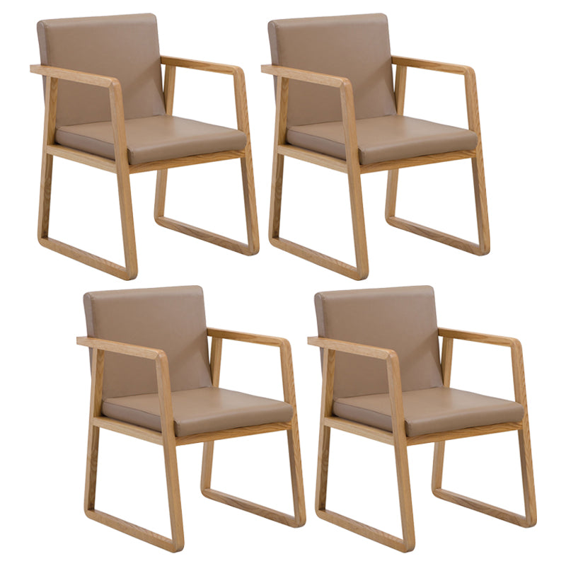 Silla lateral de comedor de madera tradicional, silla de comedor con respaldo sólido para el hogar con brazo