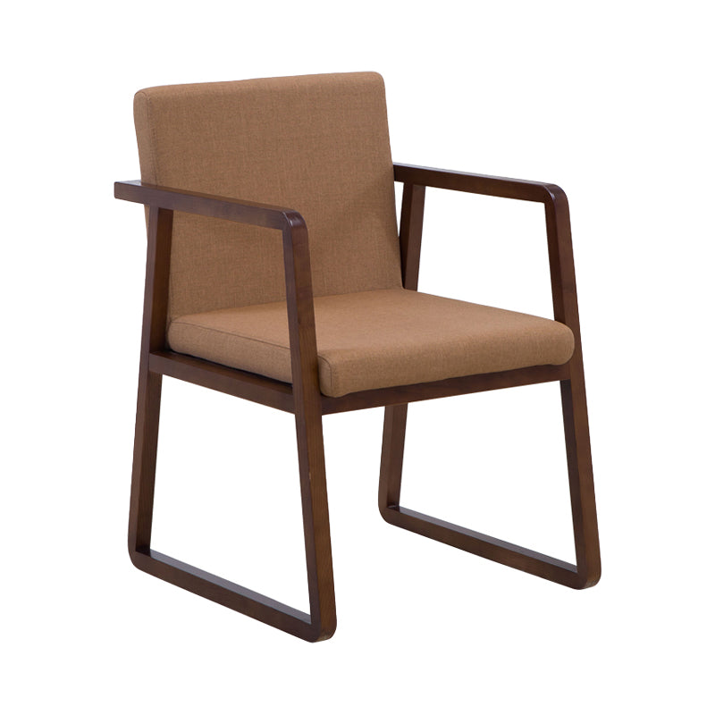 Silla lateral de comedor de madera tradicional, silla de comedor con respaldo sólido para el hogar con brazo