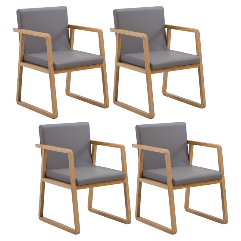 Silla lateral de comedor de madera tradicional, silla de comedor con respaldo sólido para el hogar con brazo