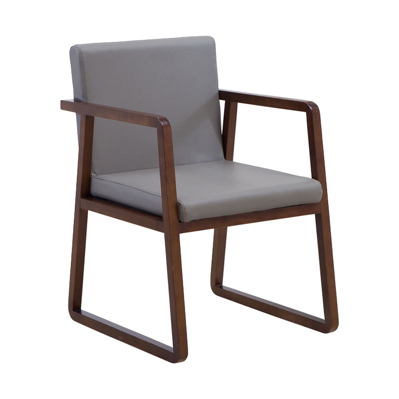 Silla lateral de comedor de madera tradicional, silla de comedor con respaldo sólido para el hogar con brazo