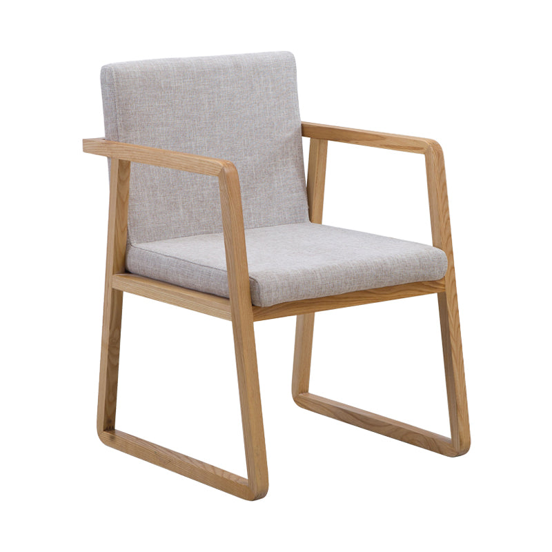Silla lateral de comedor de madera tradicional, silla de comedor con respaldo sólido para el hogar con brazo