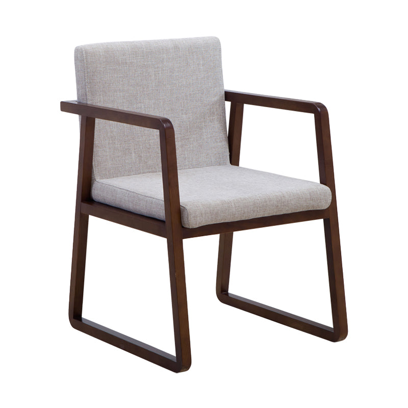 Silla lateral de comedor de madera tradicional, silla de comedor con respaldo sólido para el hogar con brazo