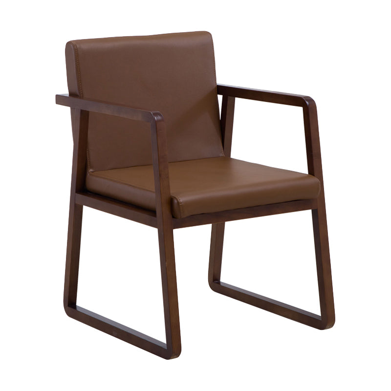 Silla lateral de comedor de madera tradicional, silla de comedor con respaldo sólido para el hogar con brazo