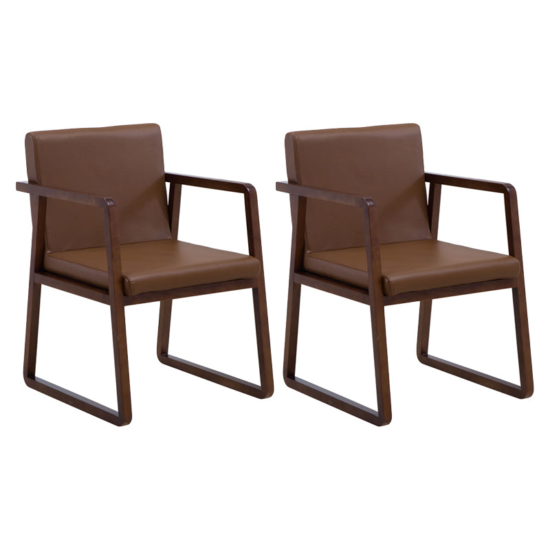 Silla lateral de comedor de madera tradicional, silla de comedor con respaldo sólido para el hogar con brazo