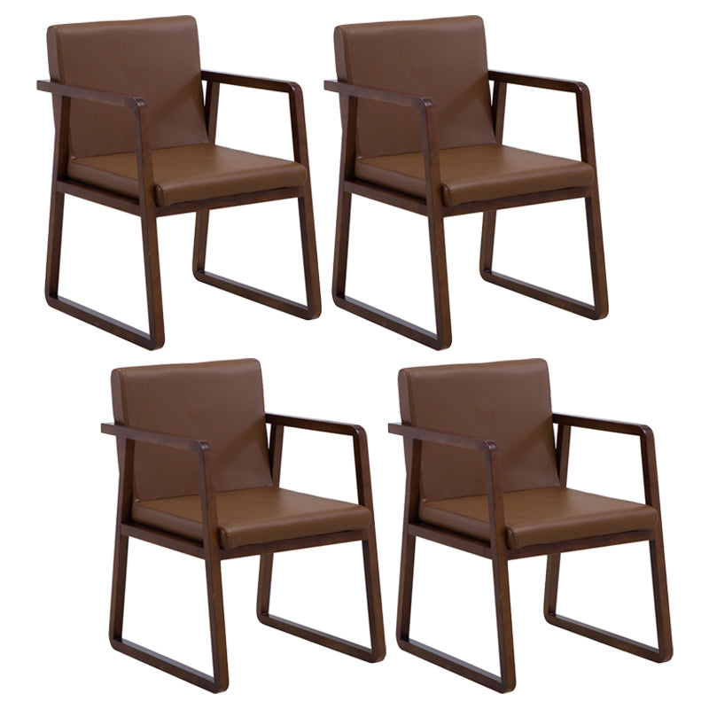 Silla lateral de comedor de madera tradicional, silla de comedor con respaldo sólido para el hogar con brazo