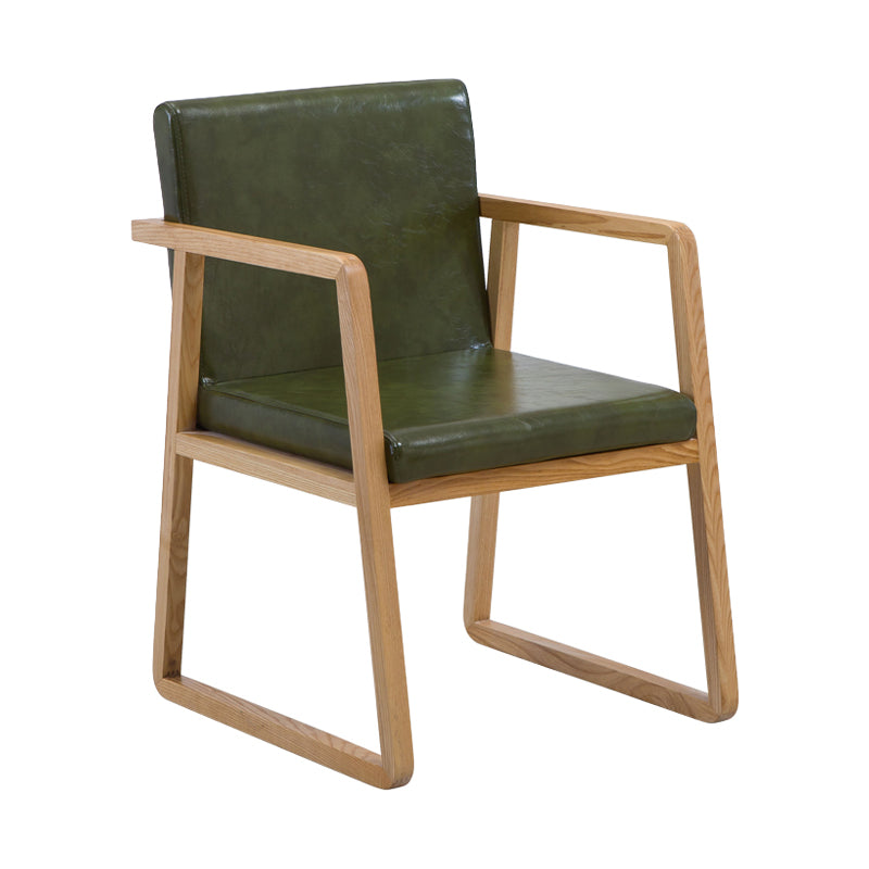 Chaise de salle à manger traditionnelle en bois, chaise de salle à manger à dossier solide avec bras
