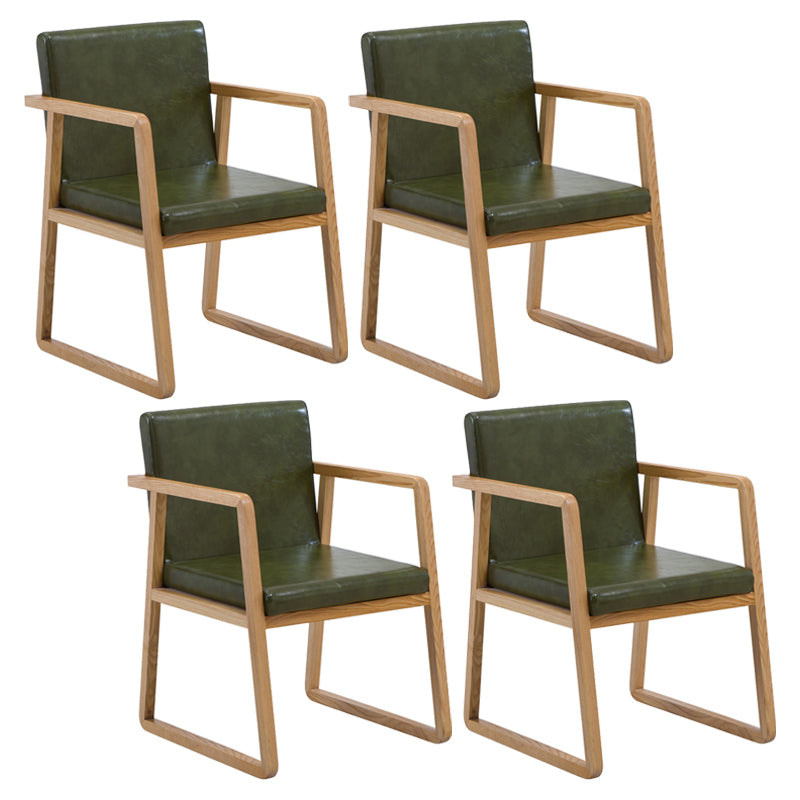 Silla lateral de comedor de madera tradicional, silla de comedor con respaldo sólido para el hogar con brazo