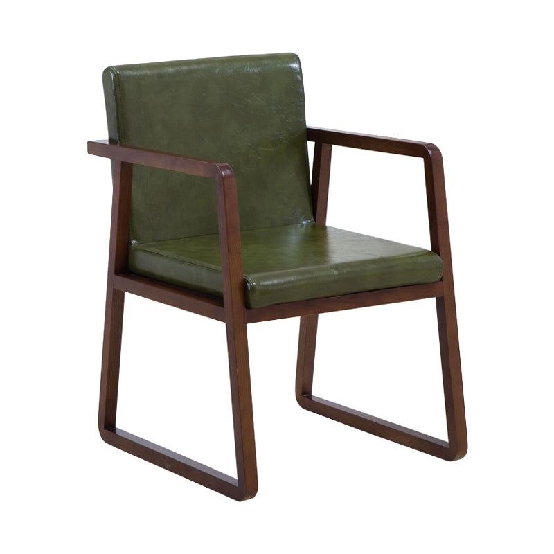 Silla lateral de comedor de madera tradicional, silla de comedor con respaldo sólido para el hogar con brazo