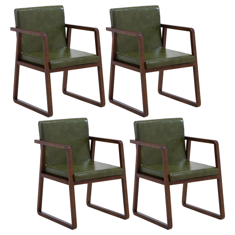 Silla lateral de comedor de madera tradicional, silla de comedor con respaldo sólido para el hogar con brazo