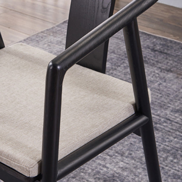 Sillas de madera de fresno de estilo tradicional, silla con brazo trasero de listón para comedor