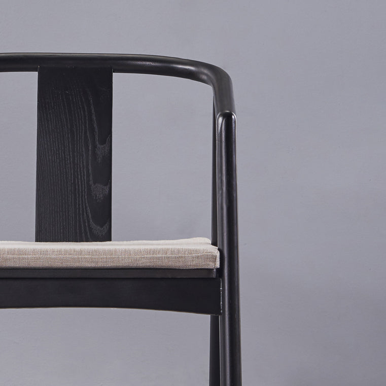 Sillas de madera de fresno de estilo tradicional, silla con brazo trasero de listón para comedor