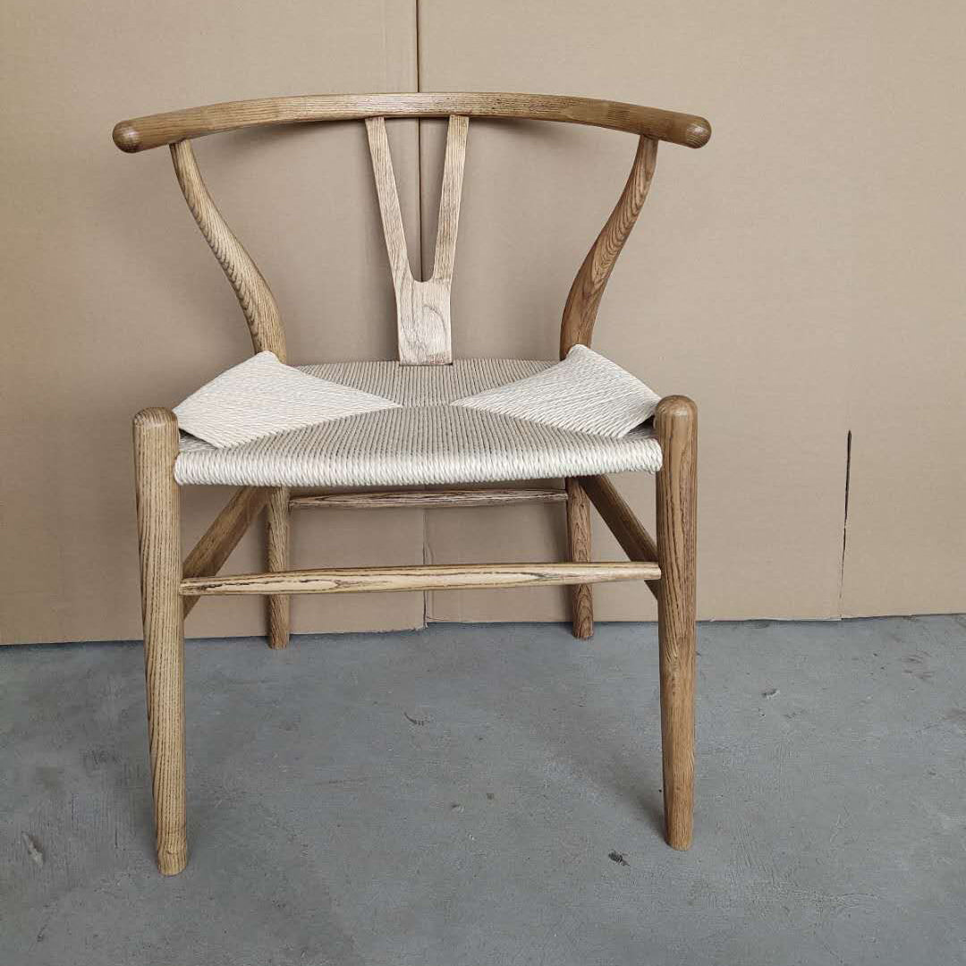 Chaise de salle à manger naturelle de Wishbone tapissée contemporaine de fauteuil de restaurant