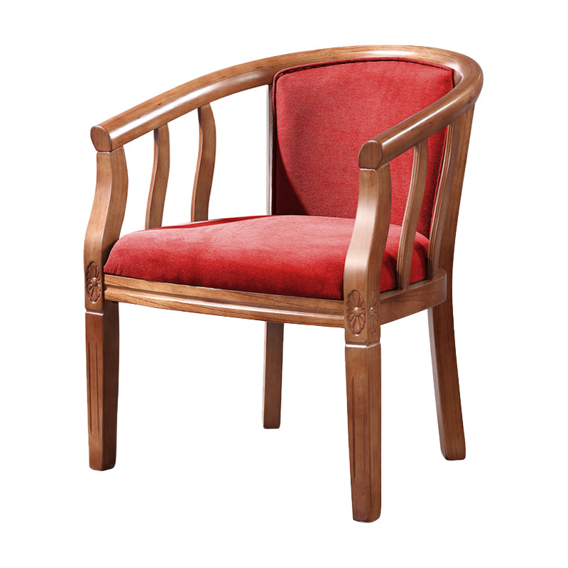 Chaise de salle à manger en bois traditionnelle sans bras, chaise de salle à manger en tissu de lin pour restaurant