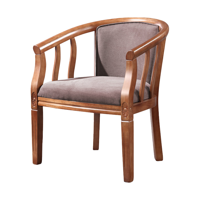 Chaise de salle à manger en bois traditionnelle sans bras, chaise de salle à manger en tissu de lin pour restaurant