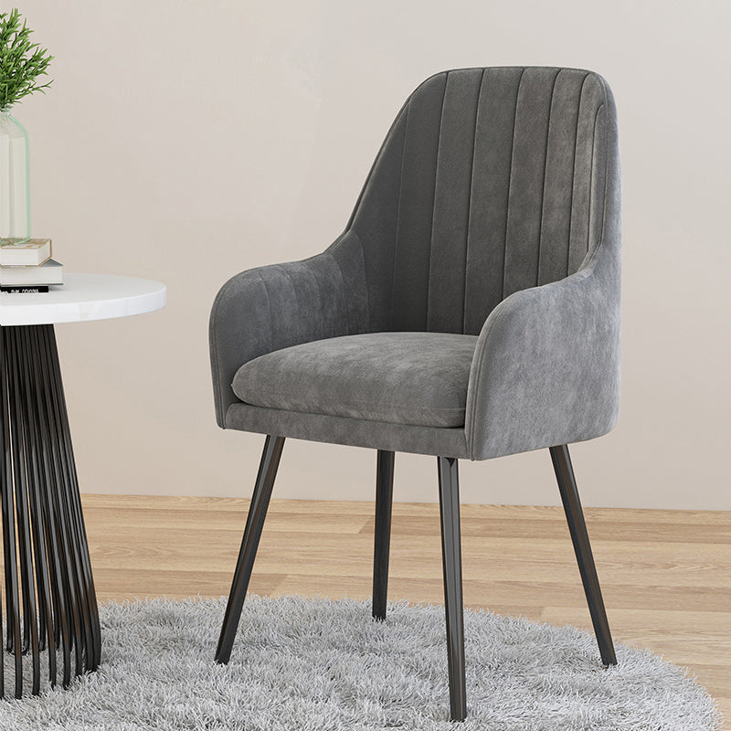 Chaise de salle à manger scandinave à bras rembourré, chaise simple à dossier solide pour la maison