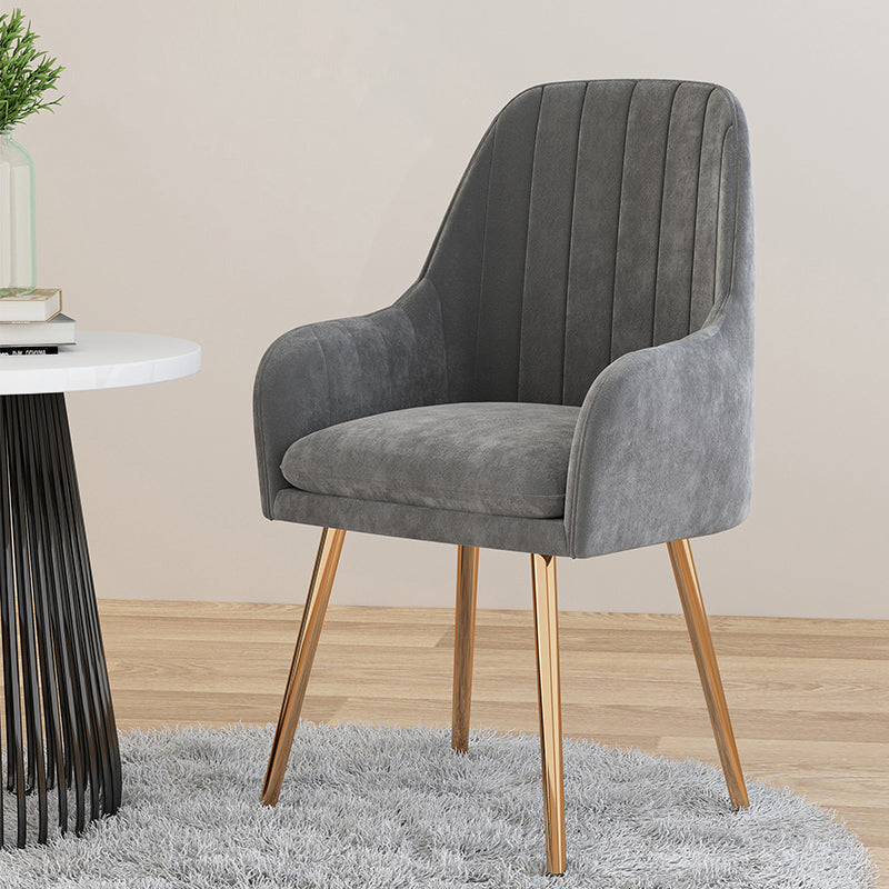 Silla de comedor tapizada escandinava con respaldo sólido, silla individual para el hogar