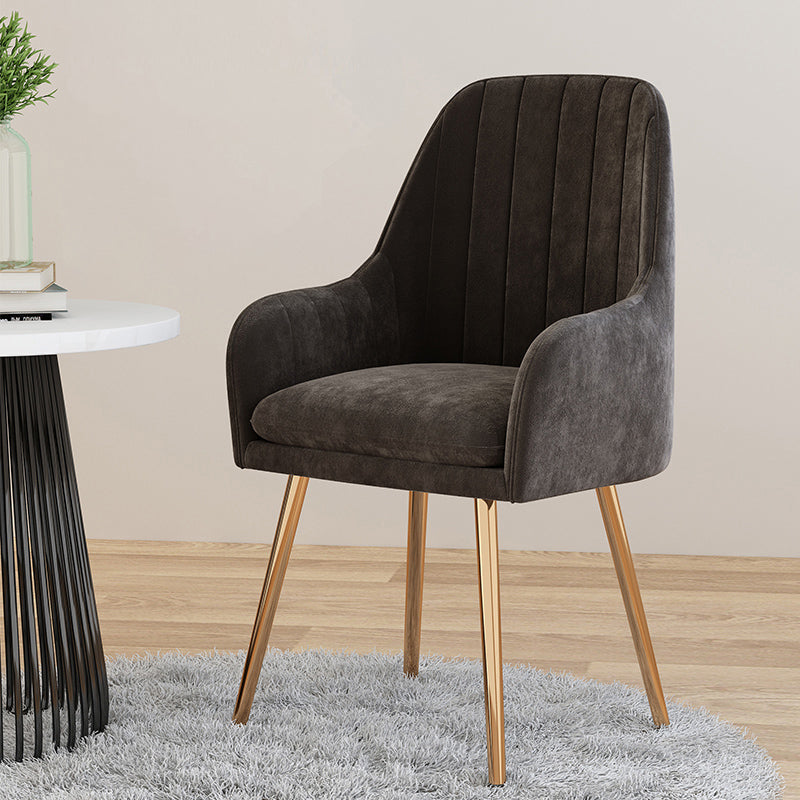 Silla de comedor tapizada escandinava con respaldo sólido, silla individual para el hogar