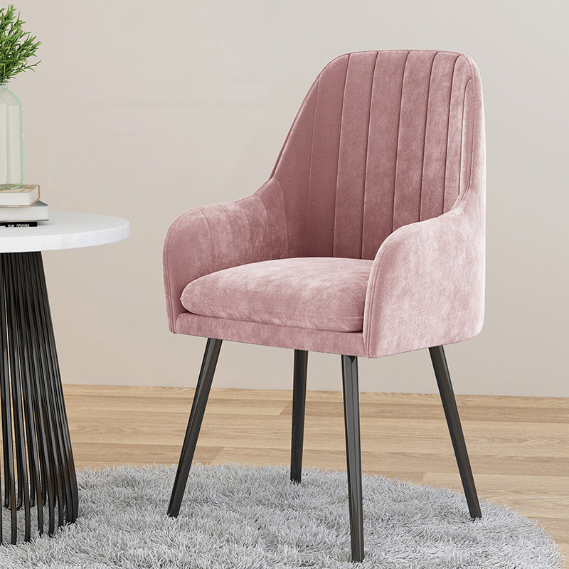 Silla de comedor tapizada escandinava con respaldo sólido, silla individual para el hogar