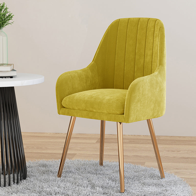 Silla de comedor tapizada escandinava con respaldo sólido, silla individual para el hogar