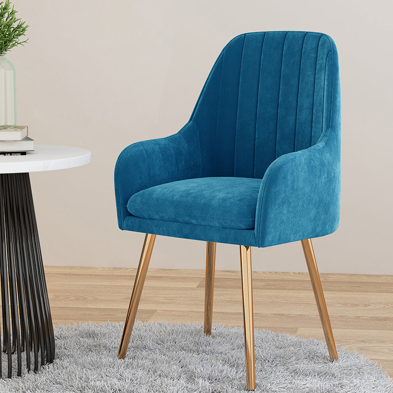 Silla de comedor tapizada escandinava con respaldo sólido, silla individual para el hogar