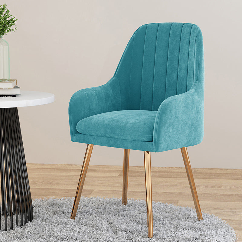 Silla de comedor tapizada escandinava con respaldo sólido, silla individual para el hogar