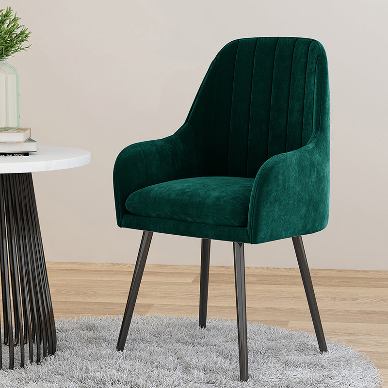 Silla de comedor tapizada escandinava con respaldo sólido, silla individual para el hogar