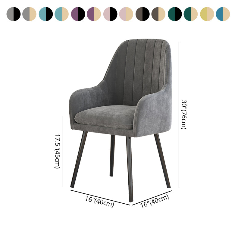 Silla de comedor tapizada escandinava con respaldo sólido, silla individual para el hogar