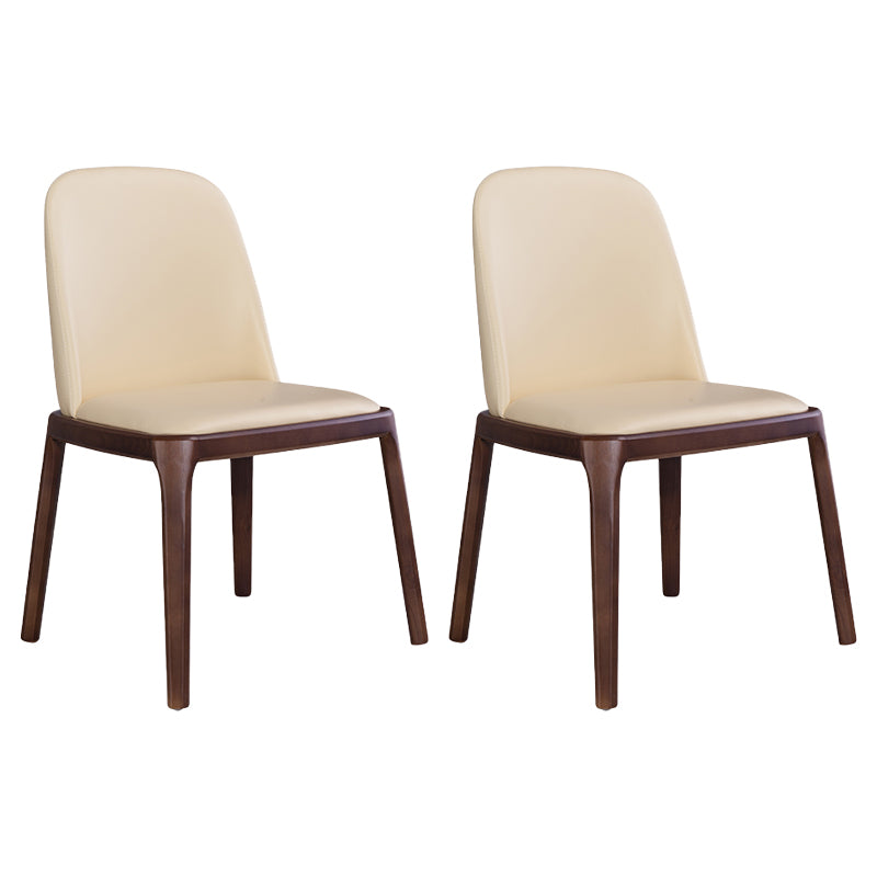 Industriel Frêne Chaise d'appoint Parsons Chaise de salle à manger en cuir au fini mat (Ensemble de 2)