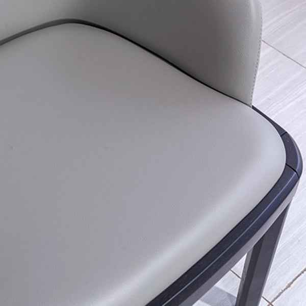 Silla auxiliar Industrial Ash Parsons de cuero con acabado mate (juego de 2)