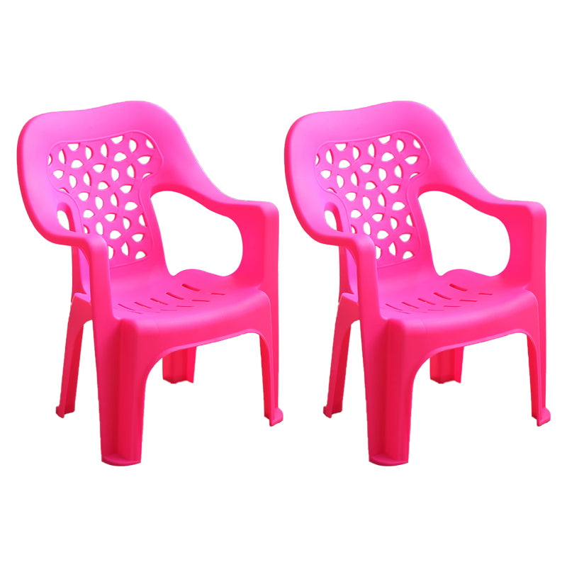 Chaise latérale de salle à manger de style moderne, chaise latérale de salle à manger à dossier ouvert en plastique avec bras