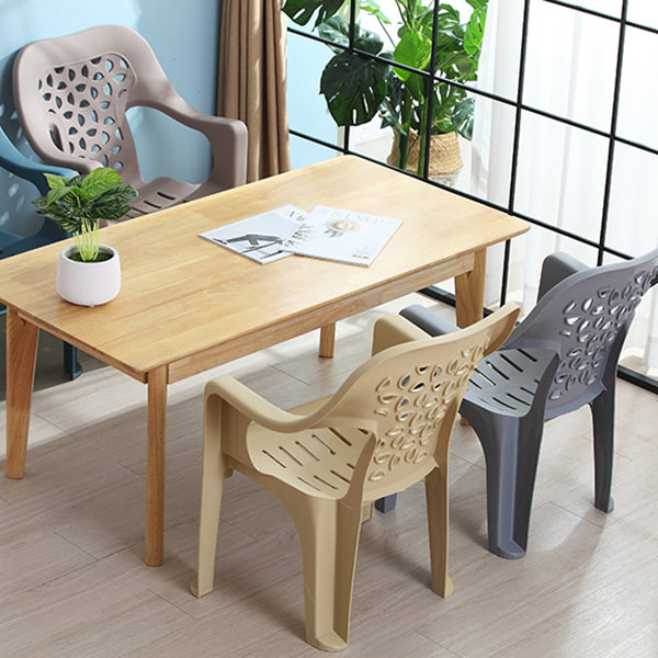 Chaise latérale de salle à manger de style moderne, chaise latérale de salle à manger à dossier ouvert en plastique avec bras