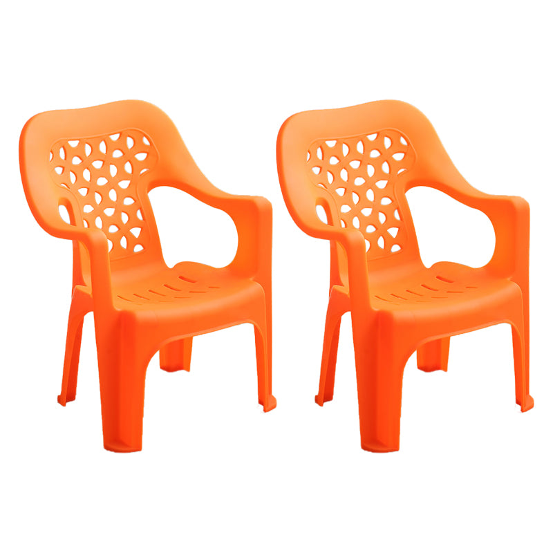 Chaise latérale de salle à manger de style moderne, chaise latérale de salle à manger à dossier ouvert en plastique avec bras