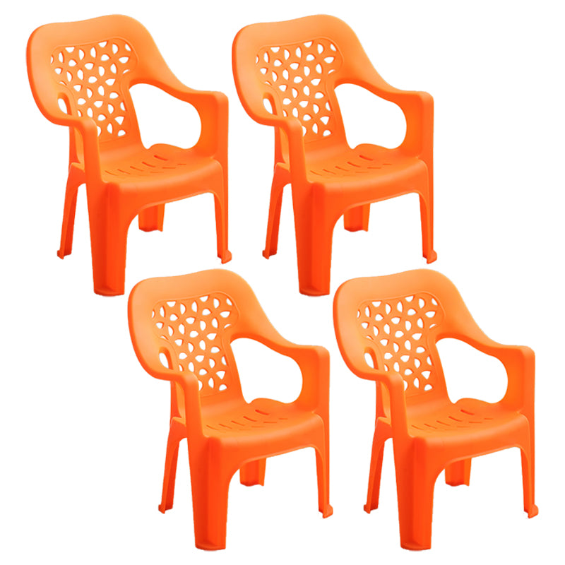 Chaise latérale de salle à manger de style moderne, chaise latérale de salle à manger à dossier ouvert en plastique avec bras