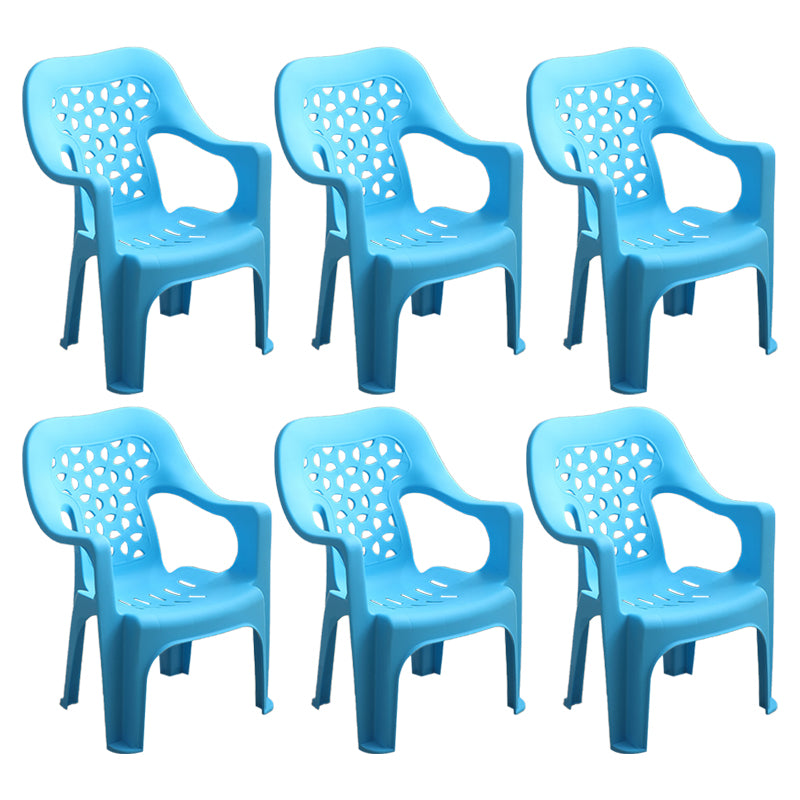 Chaise latérale de salle à manger de style moderne, chaise latérale de salle à manger à dossier ouvert en plastique avec bras