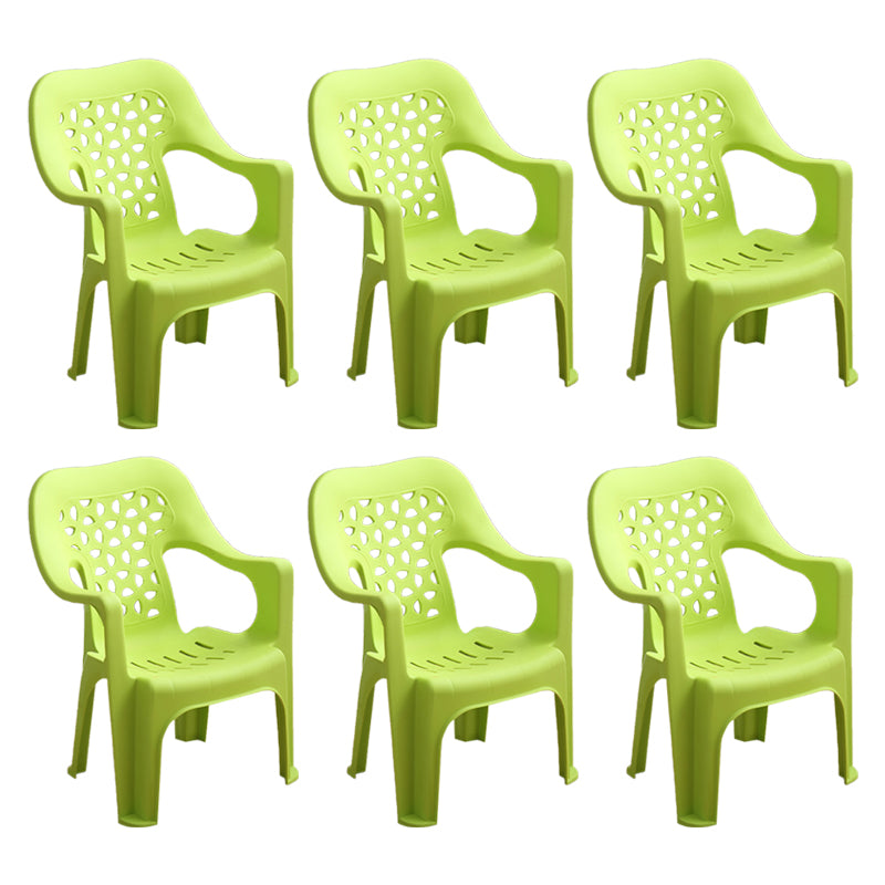 Chaise latérale de salle à manger de style moderne, chaise latérale de salle à manger à dossier ouvert en plastique avec bras