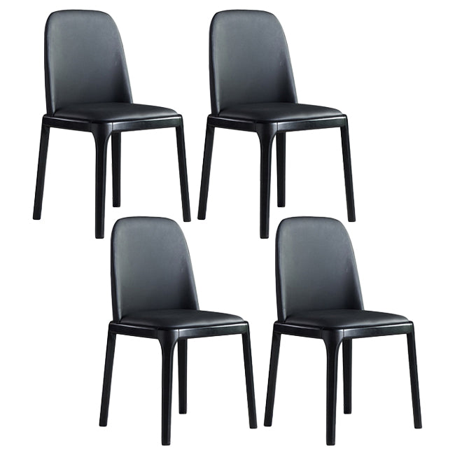 Chaise de salle à manger industrielle en bois, chaises sans accoudoirs en Faux cuir pour usage domestique