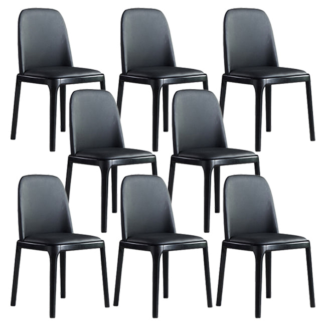 Chaise de salle à manger industrielle en bois, chaises sans accoudoirs en Faux cuir pour usage domestique