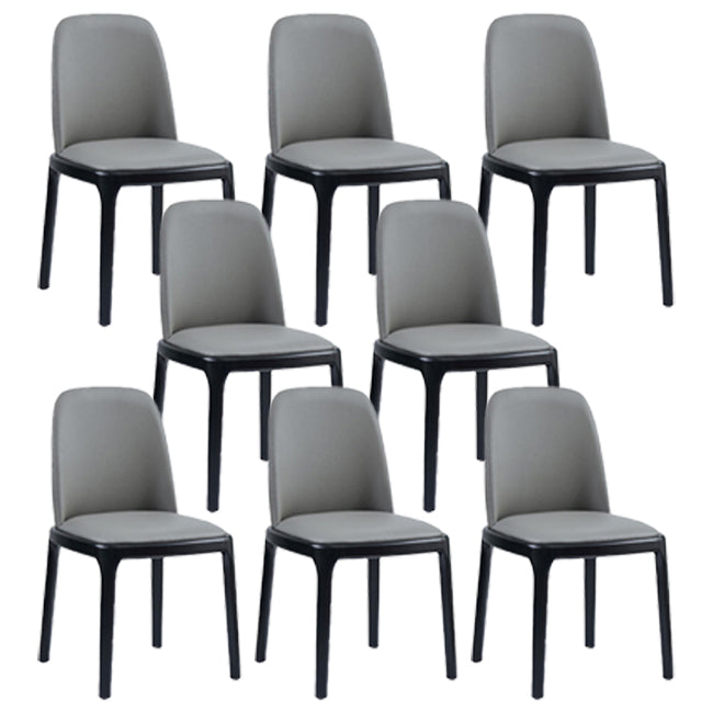 Chaise de salle à manger industrielle en bois, chaises sans accoudoirs en Faux cuir pour usage domestique