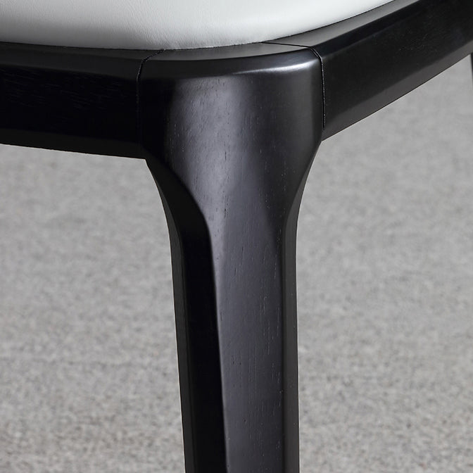 Chaise de salle à manger industrielle en bois, chaises sans accoudoirs en Faux cuir pour usage domestique